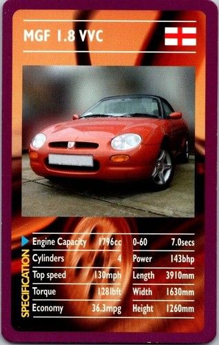 2002 Top Trumps/Wining Moves SPORTS CARS (you pick) USED cards Free Shipping - Picture 29 of 31