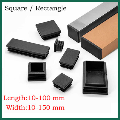 Square End Caps Plastic Tube inserts Bungs Blanking Plugs, Box Section feet leg