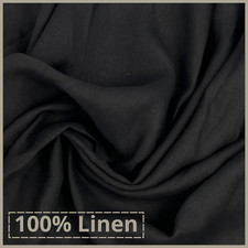 100 italian flax linen fabric by the yard sewing clothing for embroidery BLACK