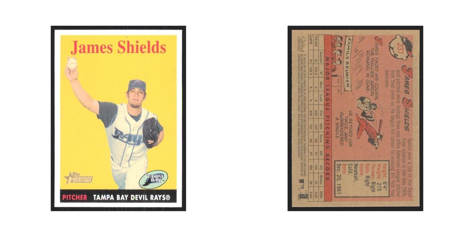 James Shields 2007 Topps Heritage #237 Tampa Bay Devil Rays Baseball Card NM - Image 3 of 3