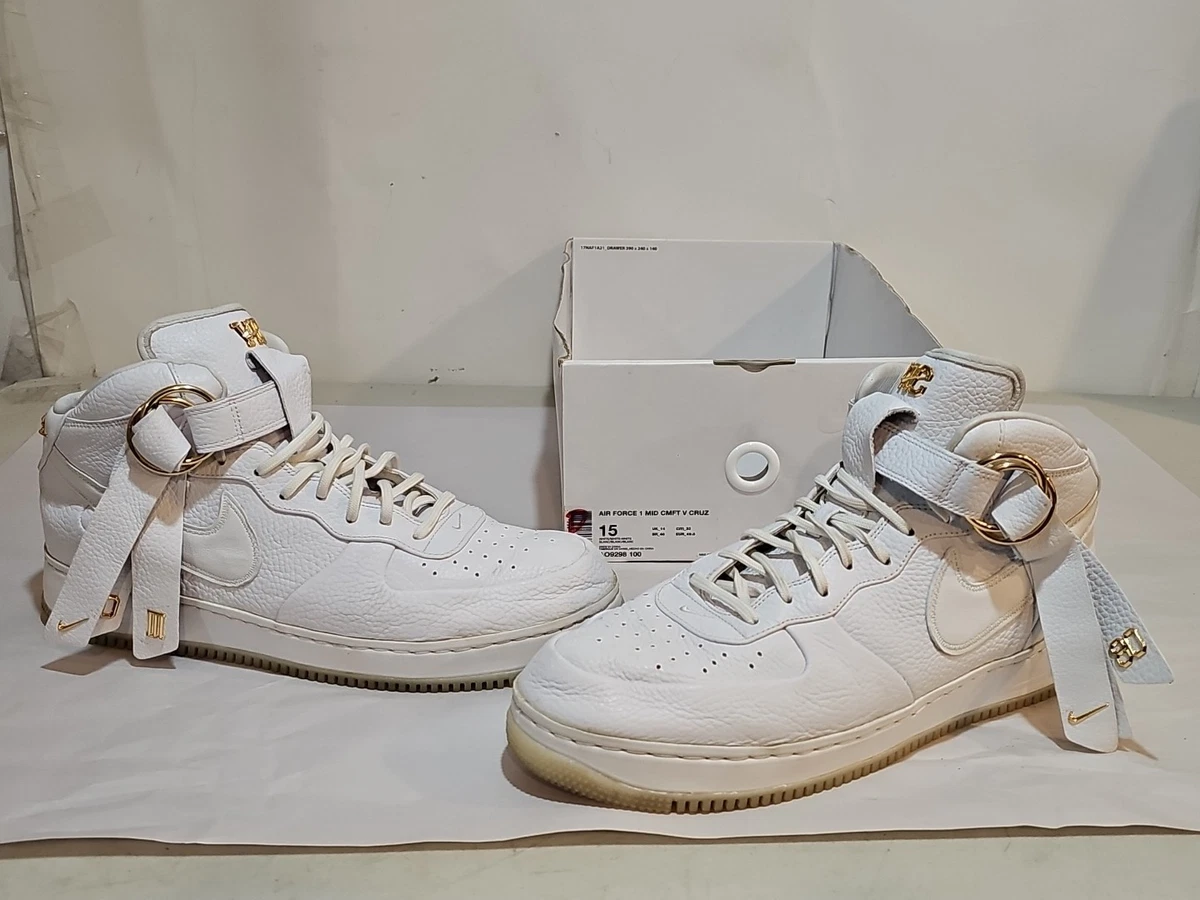 Nike Victor Cruz x Air Force 1 Mid White Gold for Sale  display picture 1