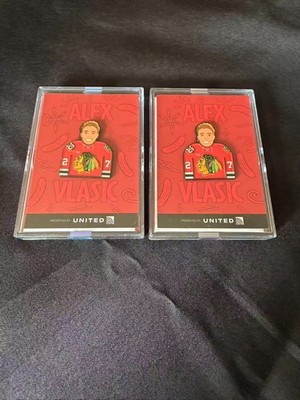 Alex Vlasic Players Pins Limited Edition Enamel Pin Chicago Blackhawks NHL Pair