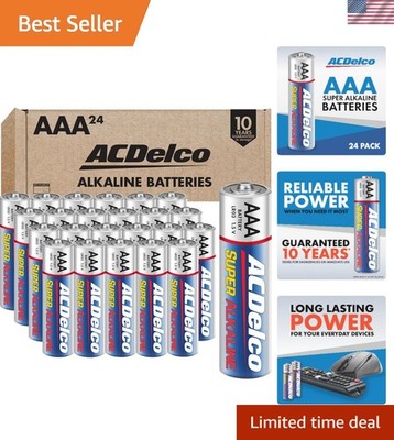 ACDelco Super Alkaline AAA Batteries (24 Pack) - Eco-Friendly & Reliable