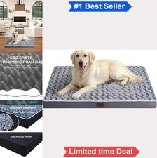 Orthopedic Dog Bed Medium 36x27x3 Inch Egg Crate Foam Waterproof Washable Cover