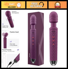 Handheld Cordless Personal Wand Massager - Waterproof, USB Rechargeable, 20 Vibe