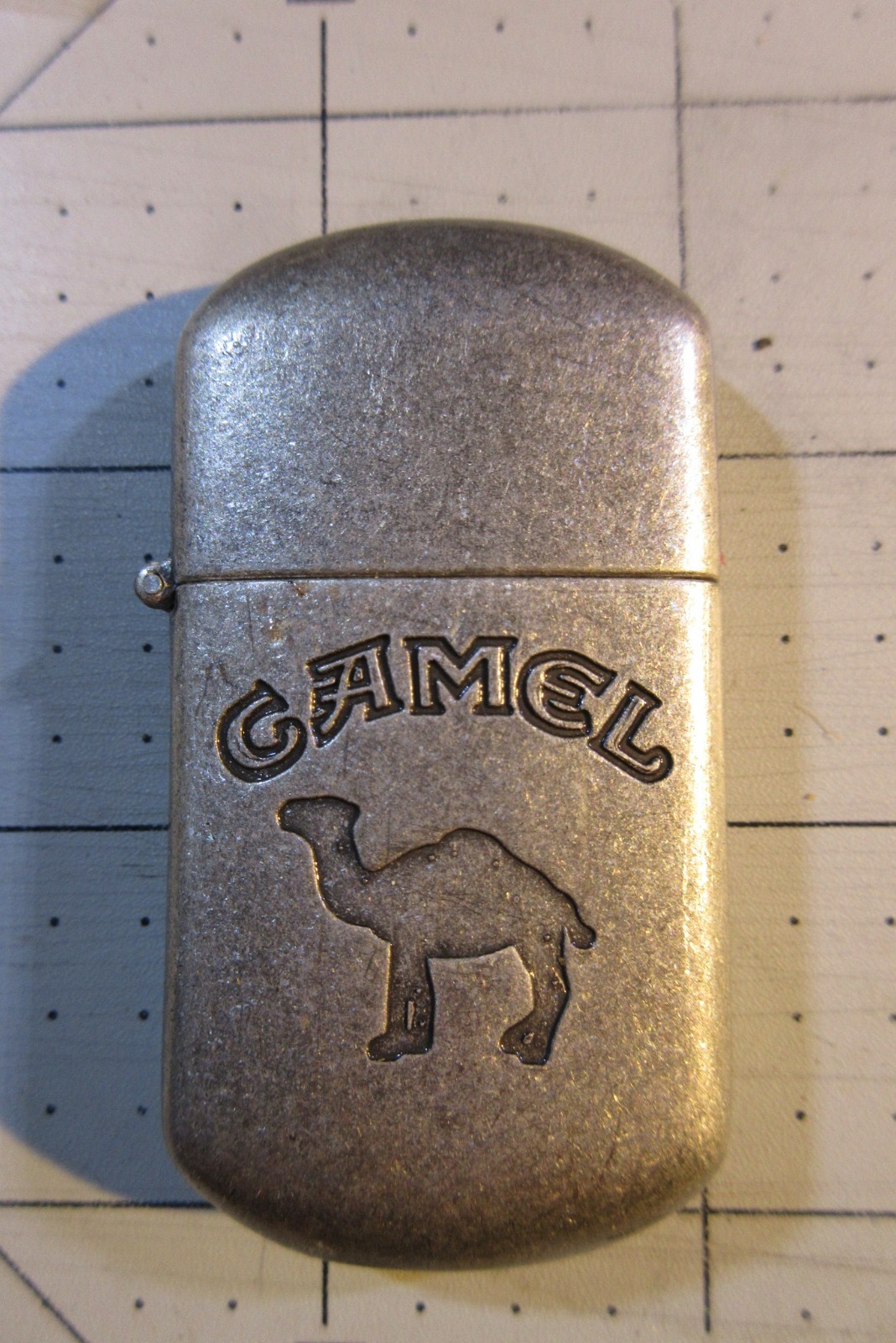 CAMEL LIGHTER RJR PROMO UNSTRUCK Aged pewter ROUNDED NOS VINTAGE 1990’S