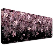 Japanese Cherry Blossom Gaming Desk Mat, Computer Keyboard Large Extended Flo...