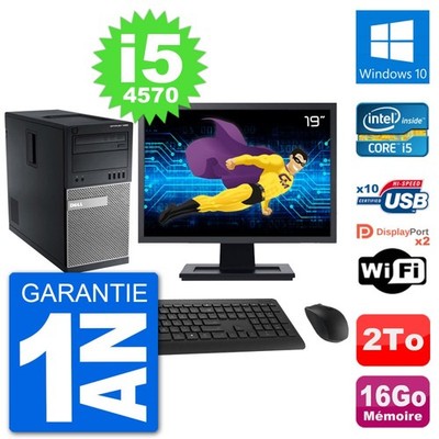 PC tour DELL 7020 Bildschirm 19 '' Intel i5-4570 RAM 16Go Disc 2To Windows 10