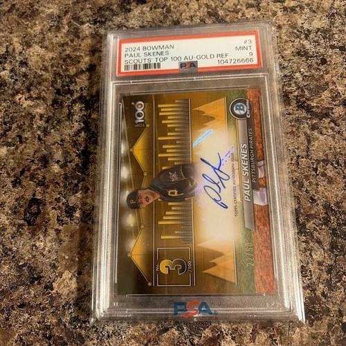 2024 Bowman Chrome Top 100 Paul Skenes RC Auto /50 (PSA 9) Gold