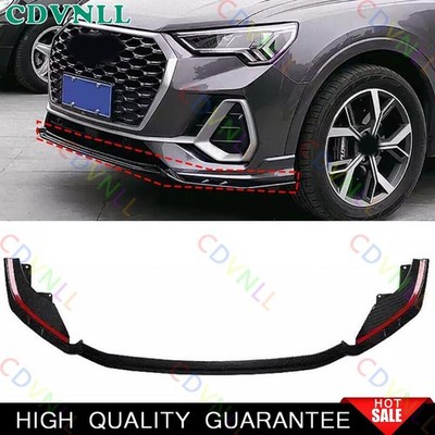 For Audi Q3 2019-2024 ABS Carbon Fiber  Front Bumper Diffuser Board Cover Trim