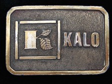 QD03104 VINTAGE 1970s **KALO LABS** AGRICULTURE & FARMING COMPANY BELT BUCKLE