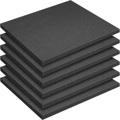 6 PCS Polyurethane Foam Sheet-16x12x1 Inch Cuttable Foam Inserts for Cases-Pa...