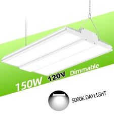 150W LED Linear High Bay Light Dimmable | 22,500 LM Ceiling Light for Warehouse