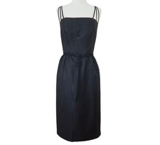 vtg 60s VICTOR COSTA faille cocktail dress sz M flaw