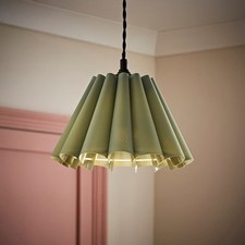 Pleated Fabric Lampshade Petal Pleat Tapered Pendant Light Shade Easy Fit