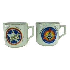 Lot of 2 Vintage NASA Space Shuttle Columbia Coffee Cups Mugs
