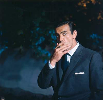 Scottish Actor Sean Connery Posed Smoking A Cigar In Character 1960s Old Photo