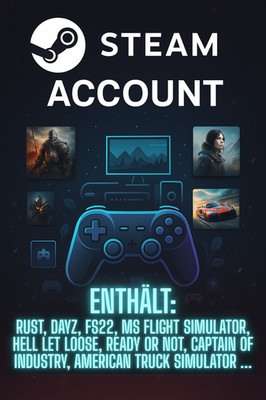 Steam Zugang   85 Games | Rust, DayZ, FS22, Cities Skylines 1&2, Ready or Not