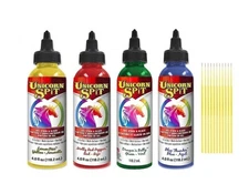 Unicorn SPiT Gel and Glaze Stain in one Bundles - 4 4oz. Bottles with Trebbies