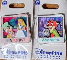 Alice Mad Hatter Wonderland Judy Hopps Nick Wilde Zootopia Polaroid Pin 2026