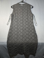 Calvin Klein Women's Gray Sleeveless Knit Sweater Dress Size Large Heathered