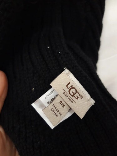 UGG Australia Ladies One Size Black Chunky Knit Wool Mix Long Scarf Pre - Loved - Picture 9 of 11