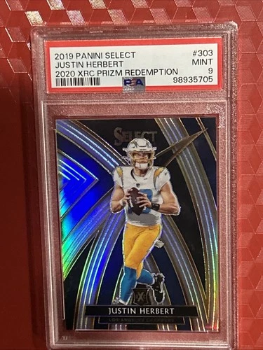 PSA 9 Mint 2019 Panini Select - Justin Herbert 2020 Xrc Prizm Redemption