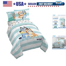Bluey Bingo 5 Piece Twin Size Bed Set - Includes Comforter Sheet Set - Su...