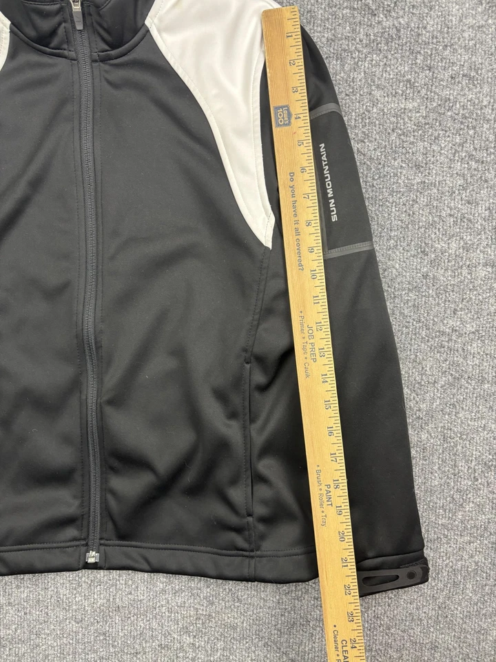 Chaqueta Sun Mountain Para Hombre Mediana Negra Gris Softshell Cremallera Completa Golf Forrada de Vellón Foto 4 de 4