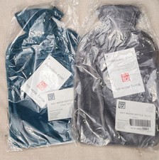 Zestaw 2 butelek na gorącą wodę Blum Tal Frido z miękką osłoną głęboka turkusowa i szara