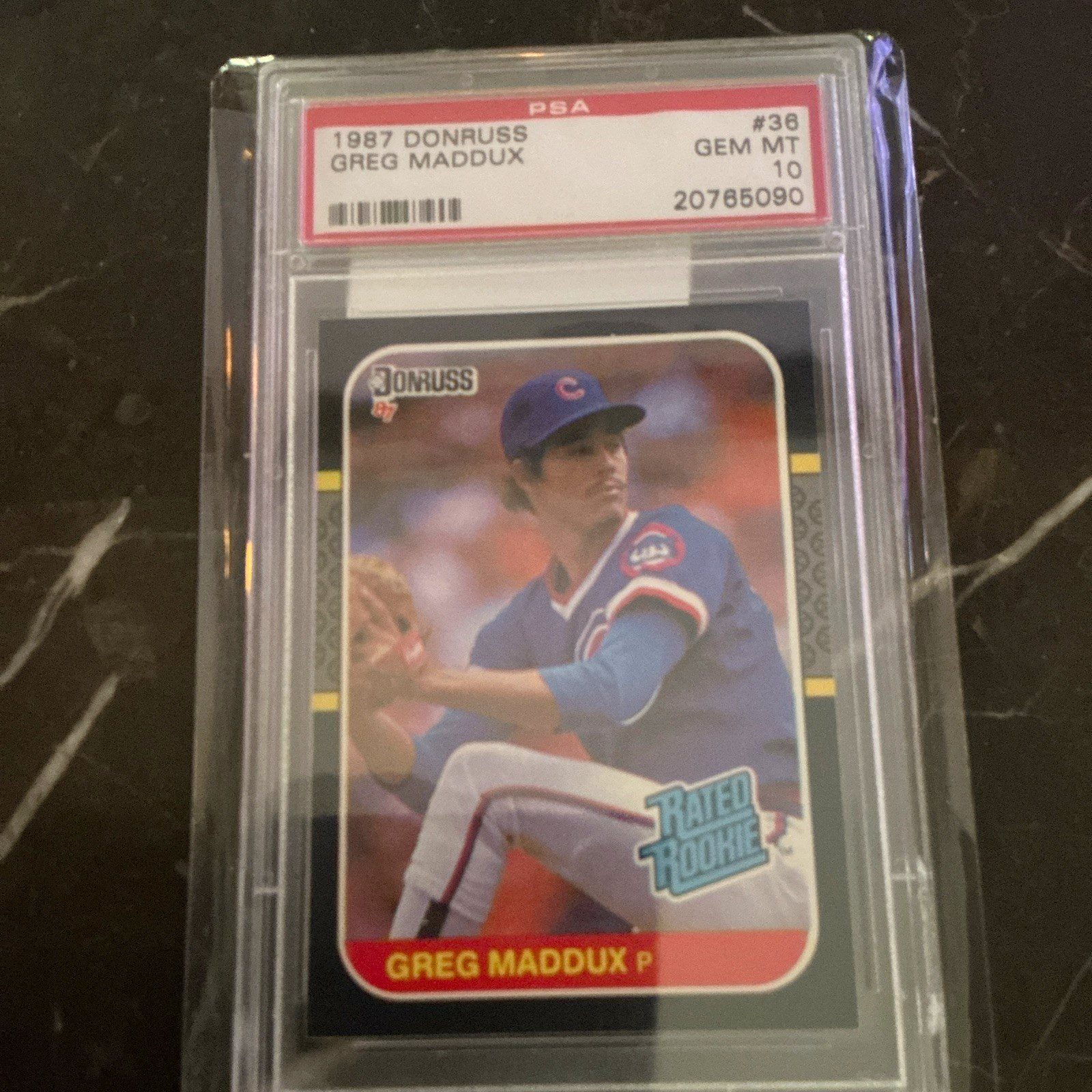 1987 Donruss Rated Rookie Greg Maddux Rookie PSA 10 Gem Mint #36 Cubs