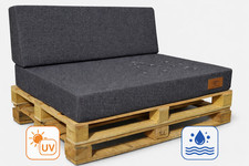 Palettenkissen 2er Set 120x80 UV Wasserabweisend Graphit Palettenauflagen Sit