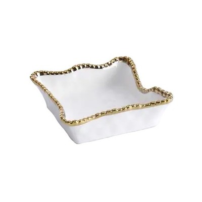 Pampa Bay Golden Salerno Porcelain Cocktail Napkin Holder,Napkin Rings & Holders