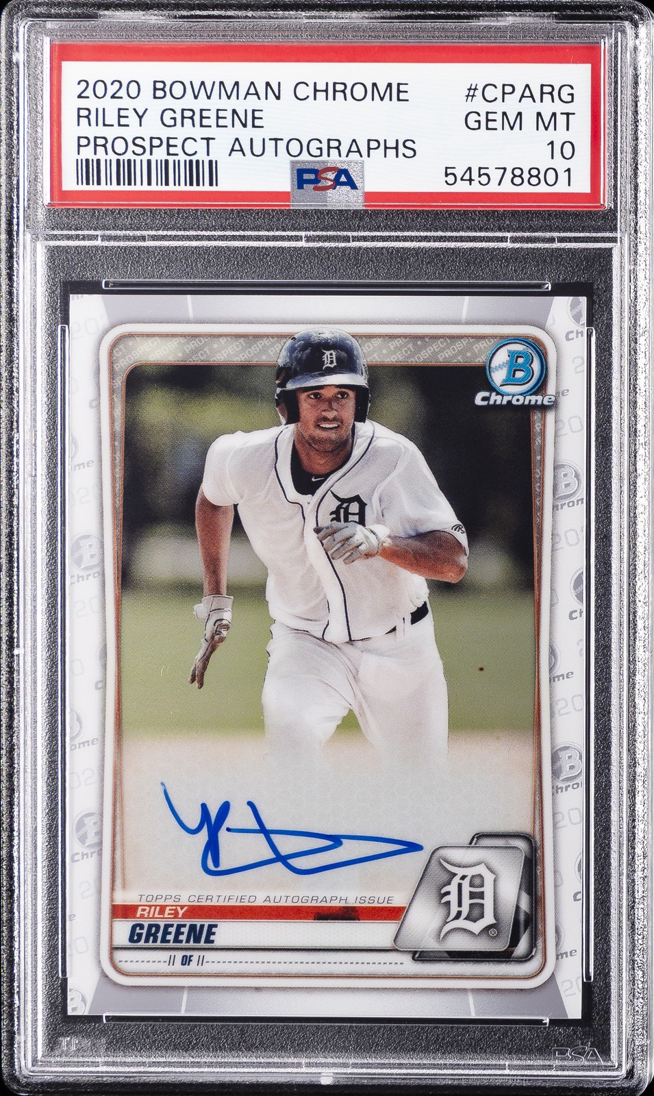 2020 BOWMAN CHROME PROSPECT AUTO #CPARG RILEY GREENE PSA 10 AUTO