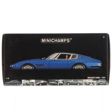 Used Immediate Delivery Mdl 1/18 Maserati Ghibli Coupe 1969 Blue Metallic Mini C