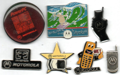  Pin-Konvolut 7 Handy Retro Pins Motorola IFA Bitsurfer Pro PowerPC Rarität  