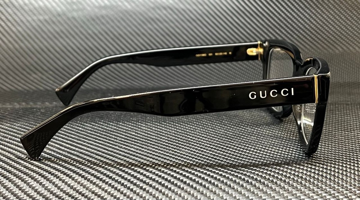 GUCCI GG1138O 001 Black Gold Men's 52 mm Eyeglasses 889652380827| eBay