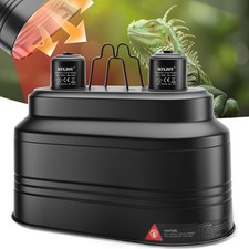 Dual Reptile Light Fixture Max 160W Heat Lamp With Separate Switches E26