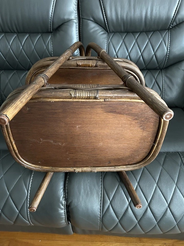 Bandeja para servir o carro de bar MCM de bambú y ratán Foto 3 de 4