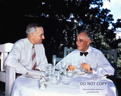 FRANKLIN ROOSEVELT & SENATOR HARRY TRUMAN IN AUGUST, 1944 - 8X10 PHOTO (SP-120)