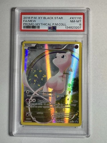 2016 POKEMON XY BLACK STAR PROMO MYTHICAL POKEMON #XY110 FULL ART MEW PSA 8 🔥🔥