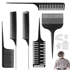 6 Stücke Strähnenkamm Set Balayage Kamm Strähnchen Comb Stränchenkamm Färbekamm 