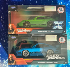 Jada Toys Fast & Furious PORSCHE 911 GT3 RS Blue & PORSCHE 911 GT3 Green