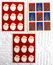 VTG HALLMARK CHRISTMAS STICKERS Santa  trees 3 sheets UNUSED