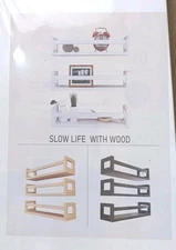 Floating Wall Shelf 16x4.5 White Wood Display Rack Modern Farmhouse New Box
