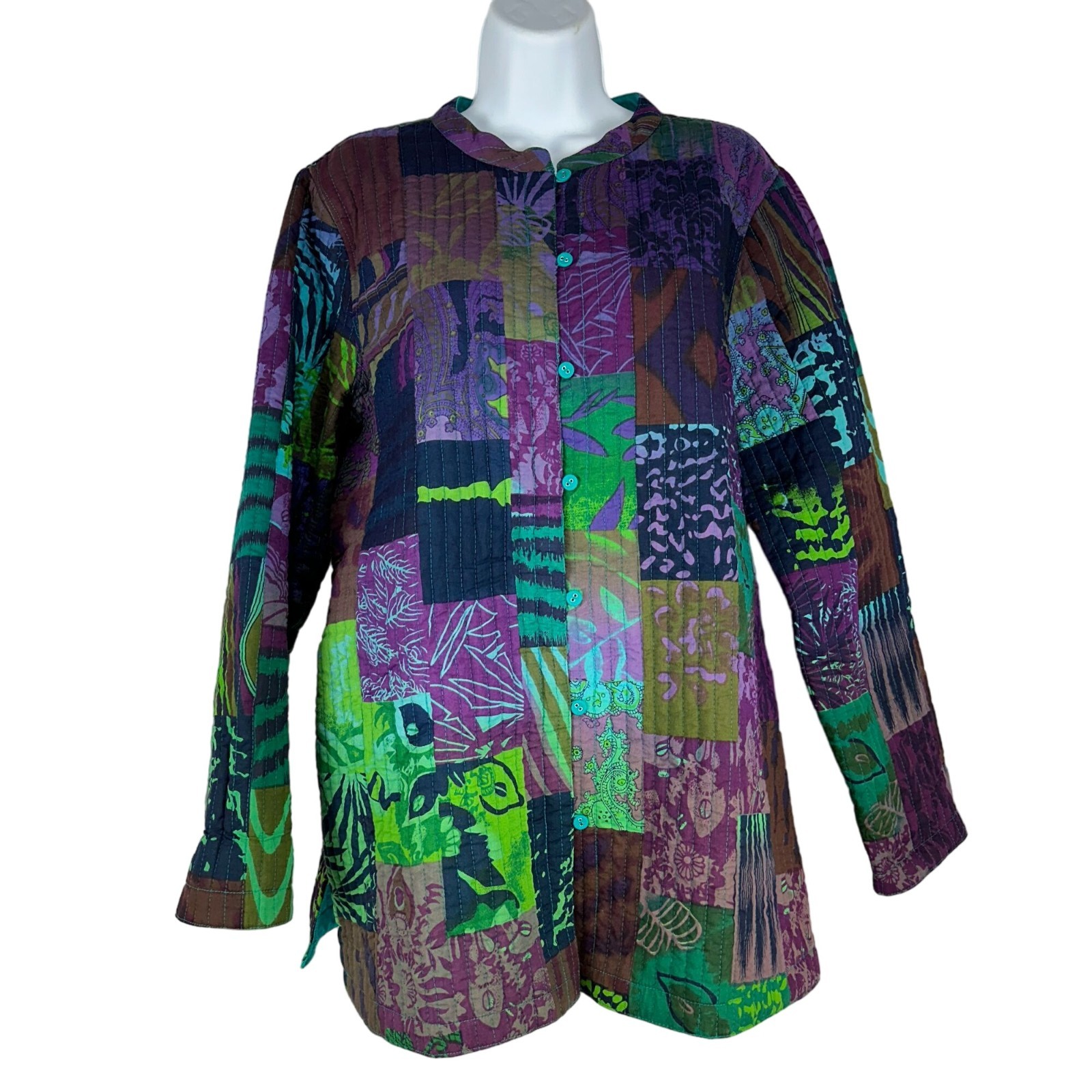 Appleseeds Petites Patchwork Jacket Cotton Blend … - image 1