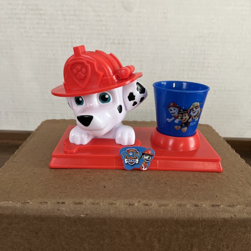 NICKELODEON PAW PATROL PAWSOME SMILE SET TOOTHBRUSH HOLDER & RINSE CUP PREOWNED
