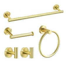 5 Piece Bathroom Hardware Set, Towel Bar, Toilet Paper Holder, Towel Ring, and