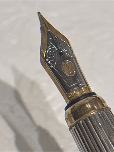 Louis Cartier #024876 Palladium-Platd Finish Fountain Pen 18K 750 M W/Ink Refill - Picture 8 of 23