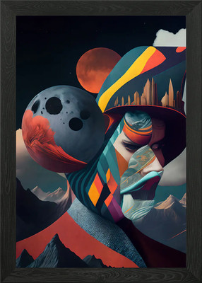 Collage Kunstwerk Surreal Gerahmtes Wandbild Poster Leinwanddruck Bild